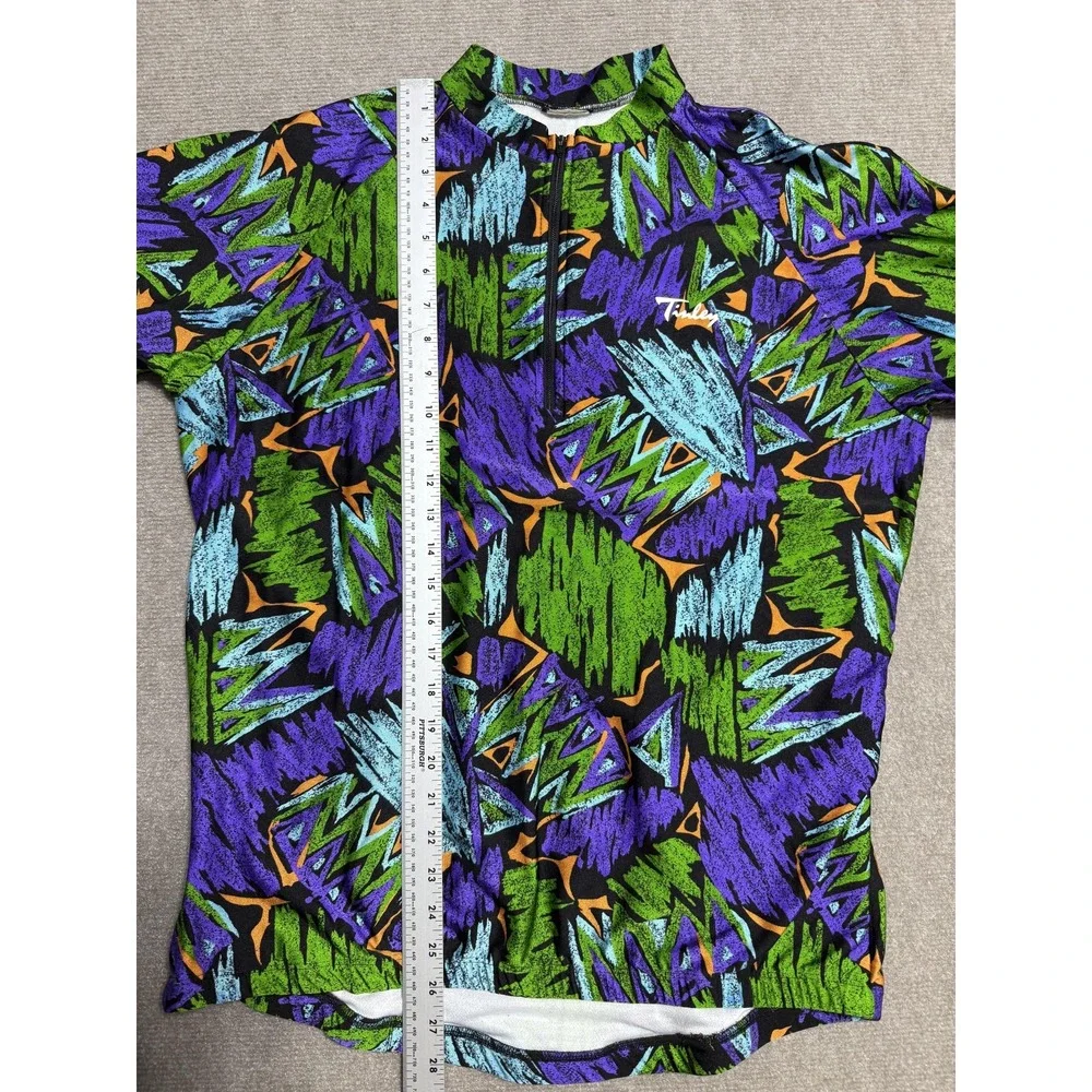 Vintage Tinley Cycling Jersey‎ Mens XL 90s Retro Graphic Shirt Colorful Zip